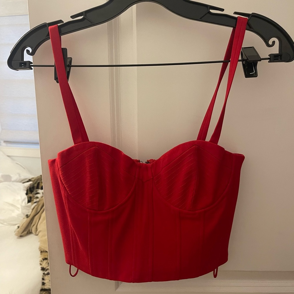Alice + Olivia Vibrant Red Bustier